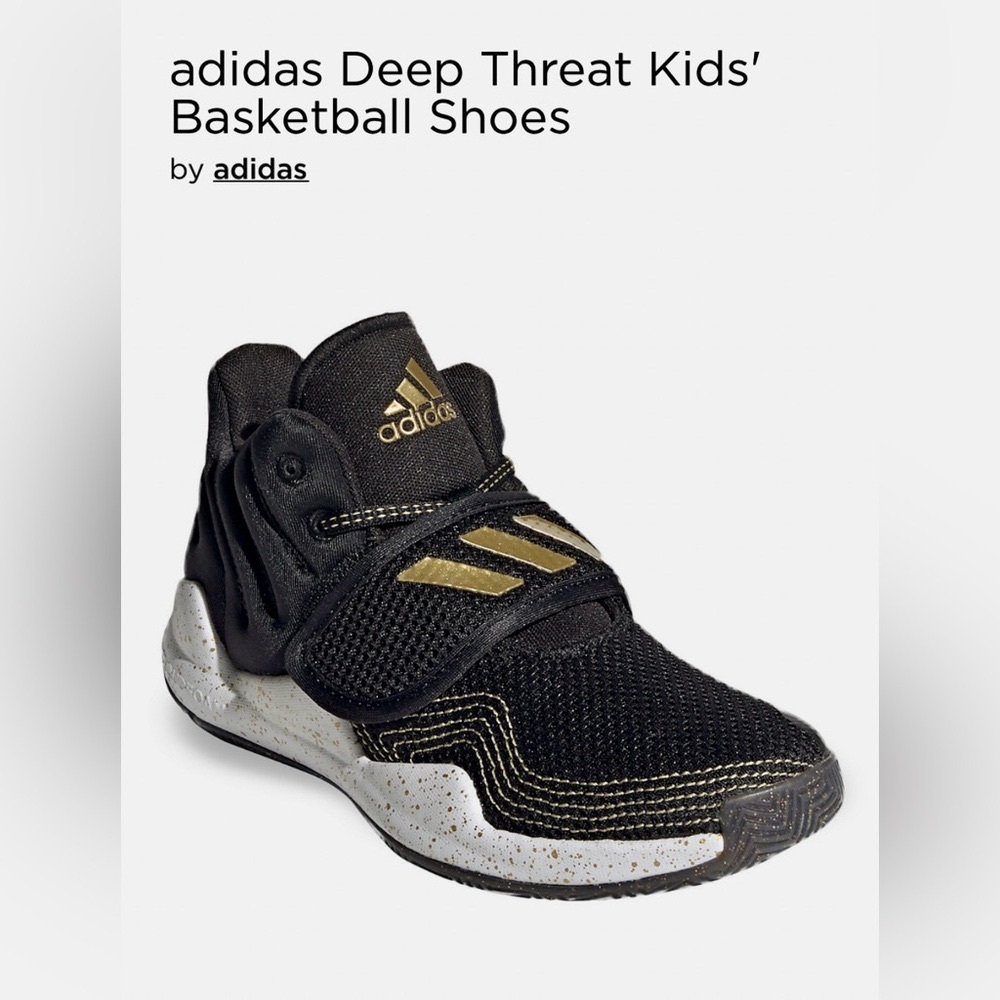 Adidas Deep Threat Primeblue J ‘Black
Gold Metallic Splatter' Basketball Shoes